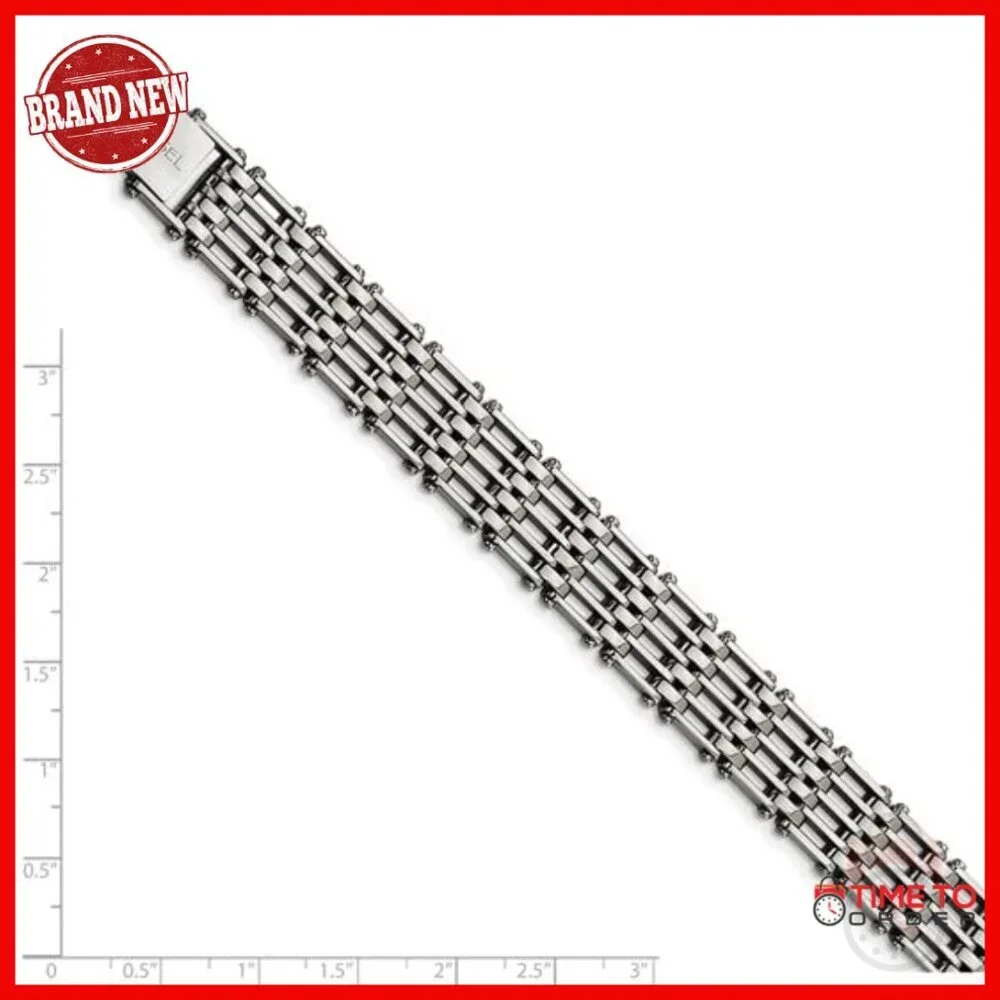 Men's Stainless Steel Link Bracelet 8.5 Inches 12mm